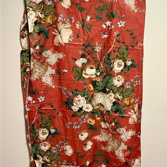 VTG Floral Designer Brunschwig & File Fabric in Coral Pink and Green 12 yards - Picture 7 of 14